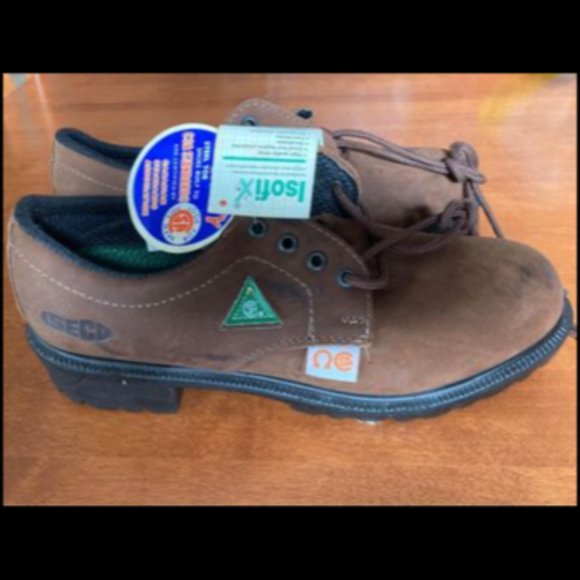 NEW Mens Steel Toe Shoes Brown Size 10 - Picture 2 of 2